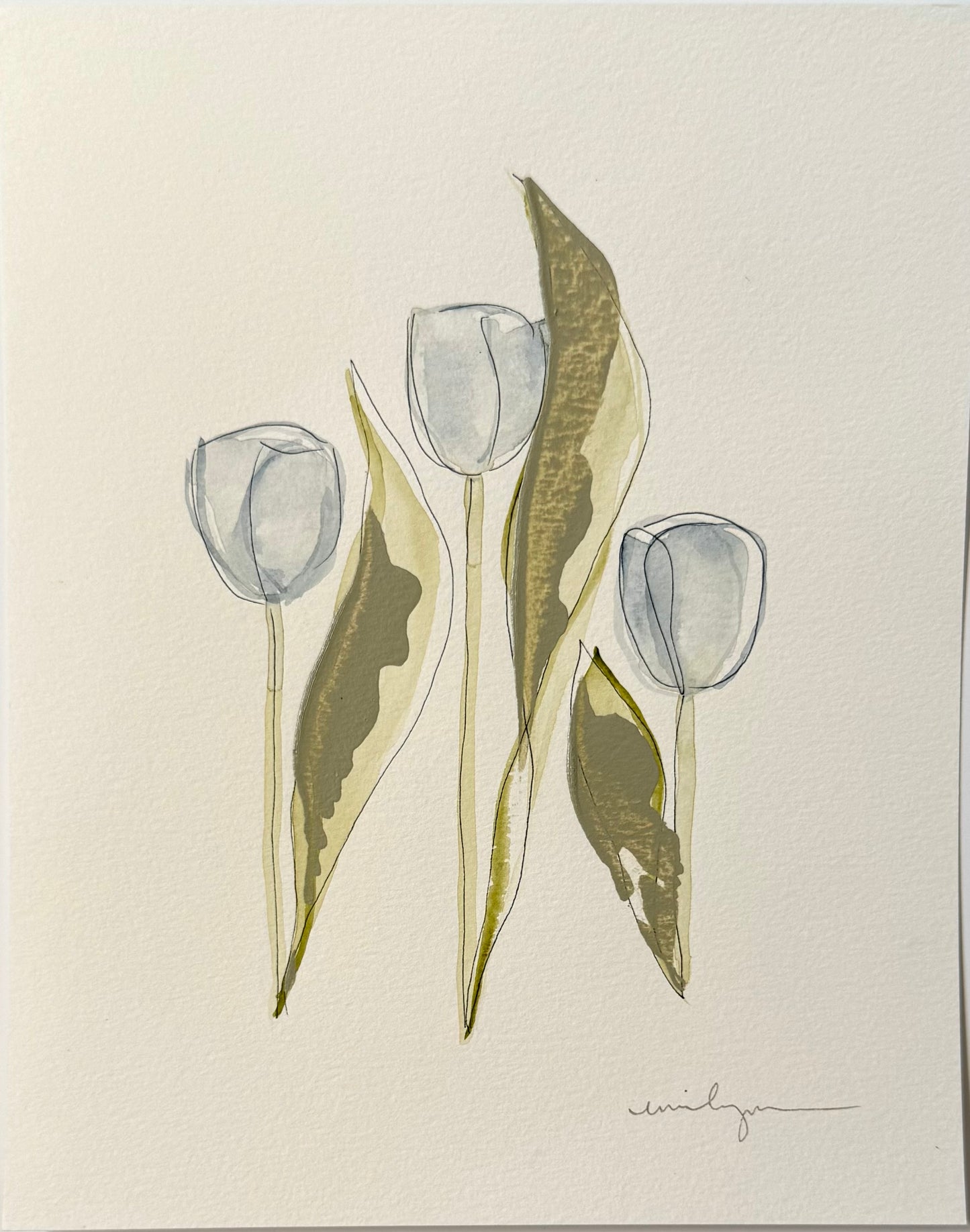 Three Blue Tulips