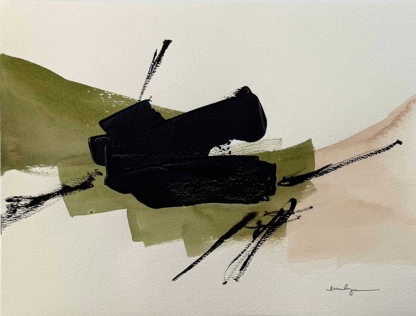Black and Green Abstract
