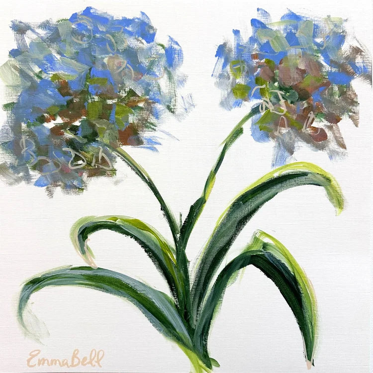 Vintage Botanical Blue Hydrangeas
