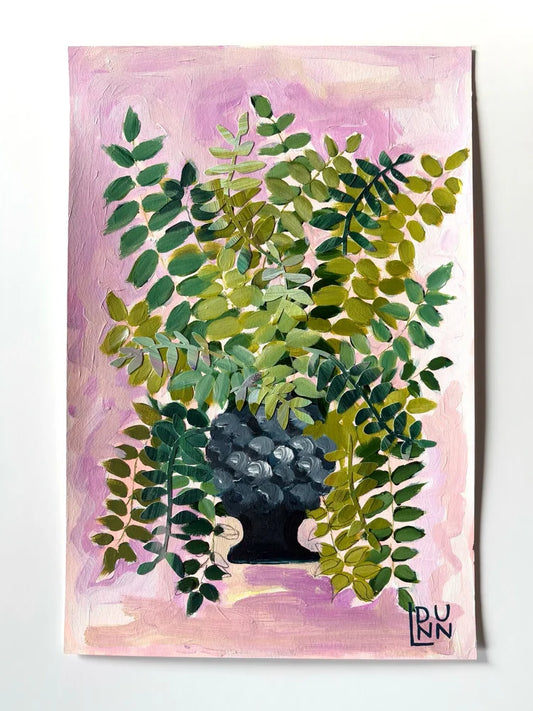 Ferns in Dark Hobnail Vase