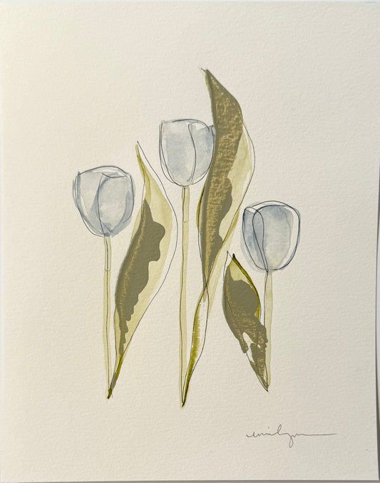 Three Blue Tulips