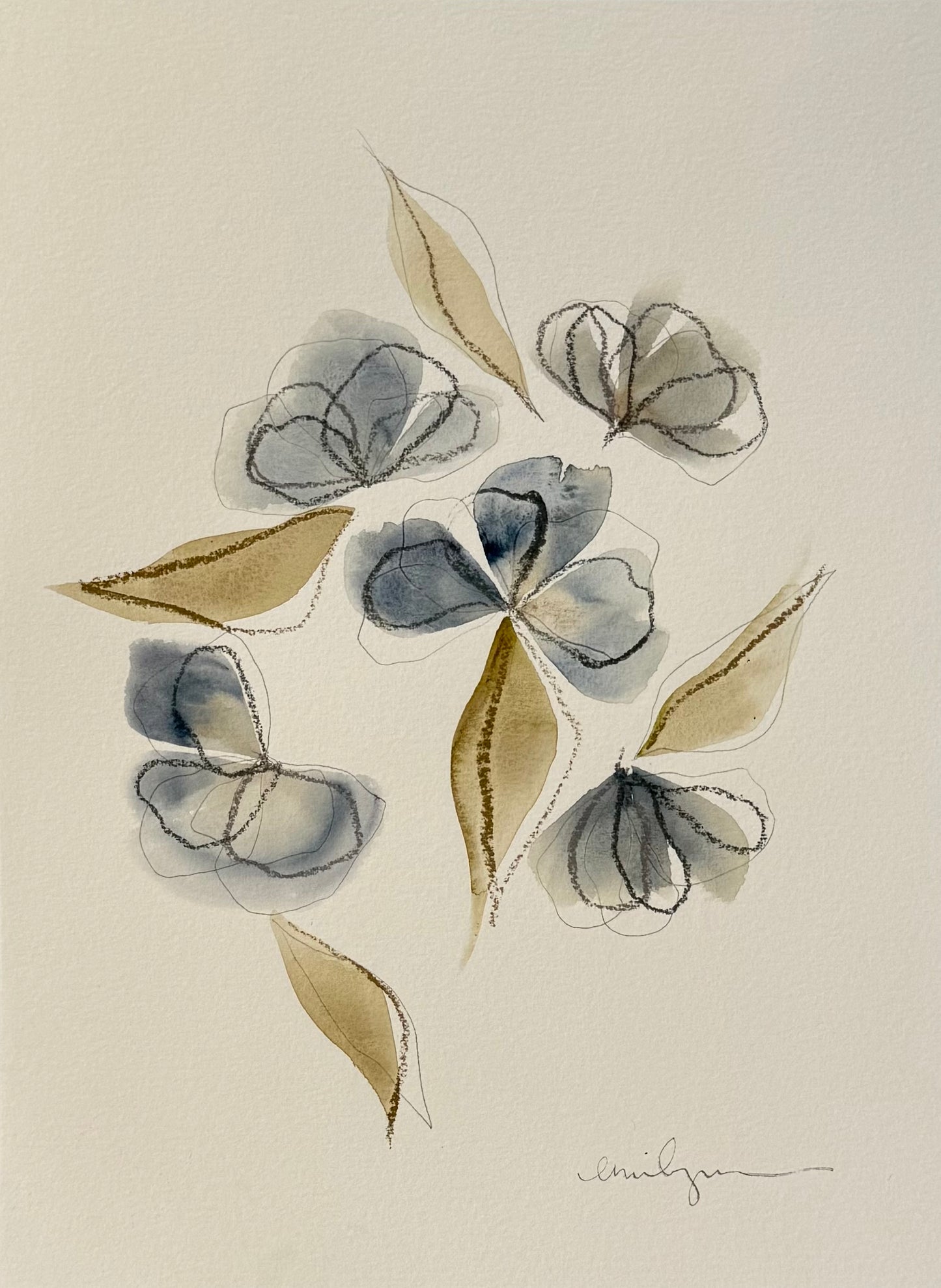 Five Blue Flowers