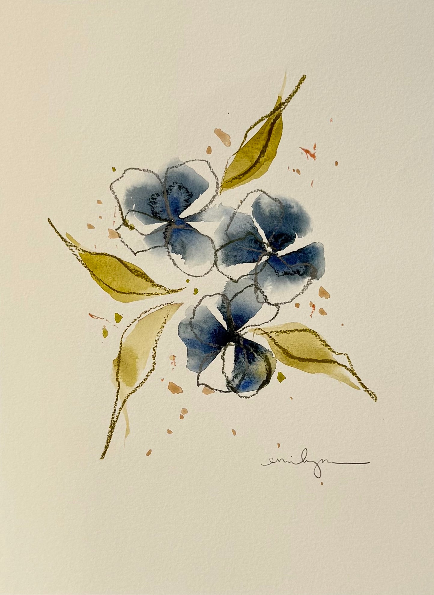 Three Blue Flowers