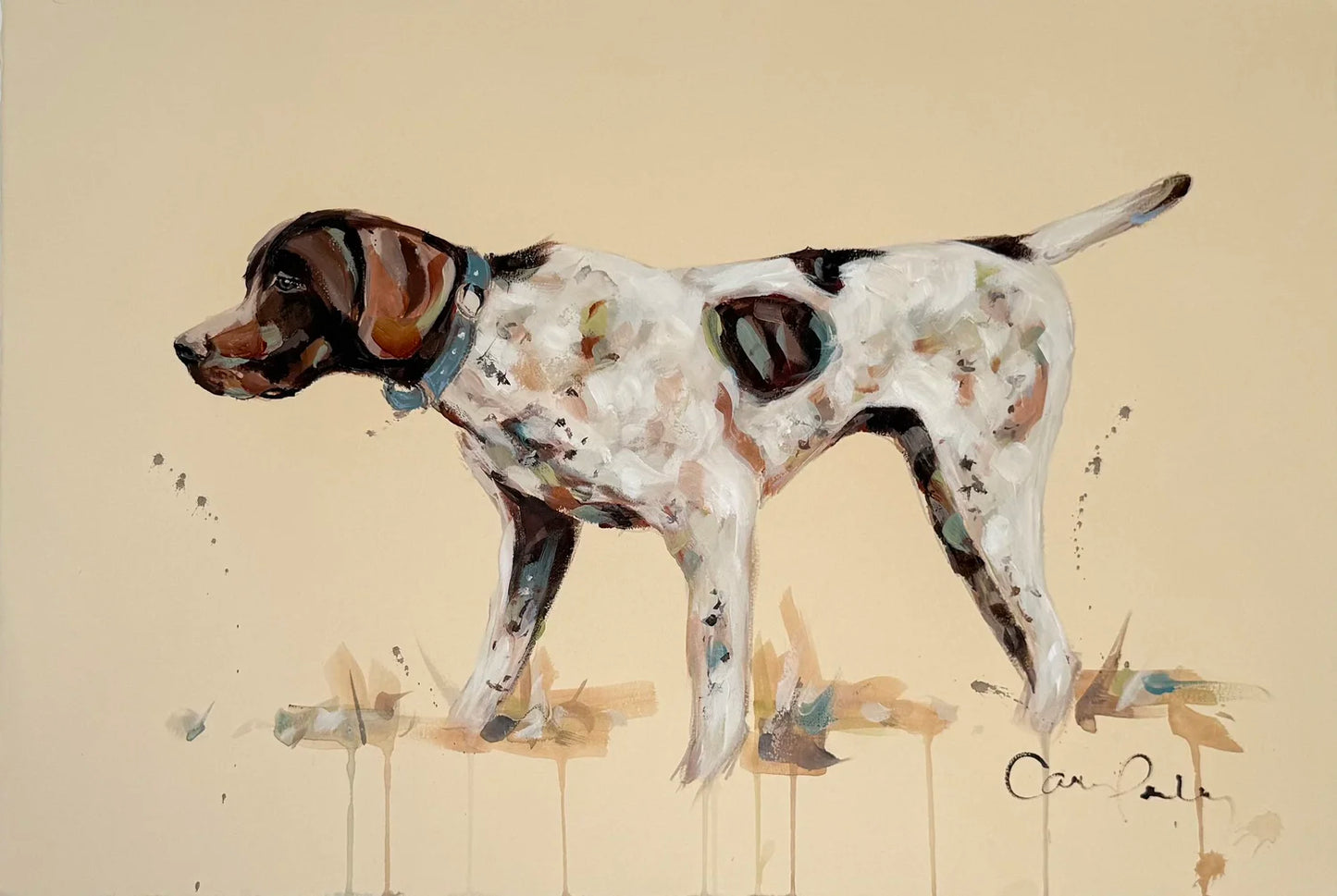 Left Point Dog