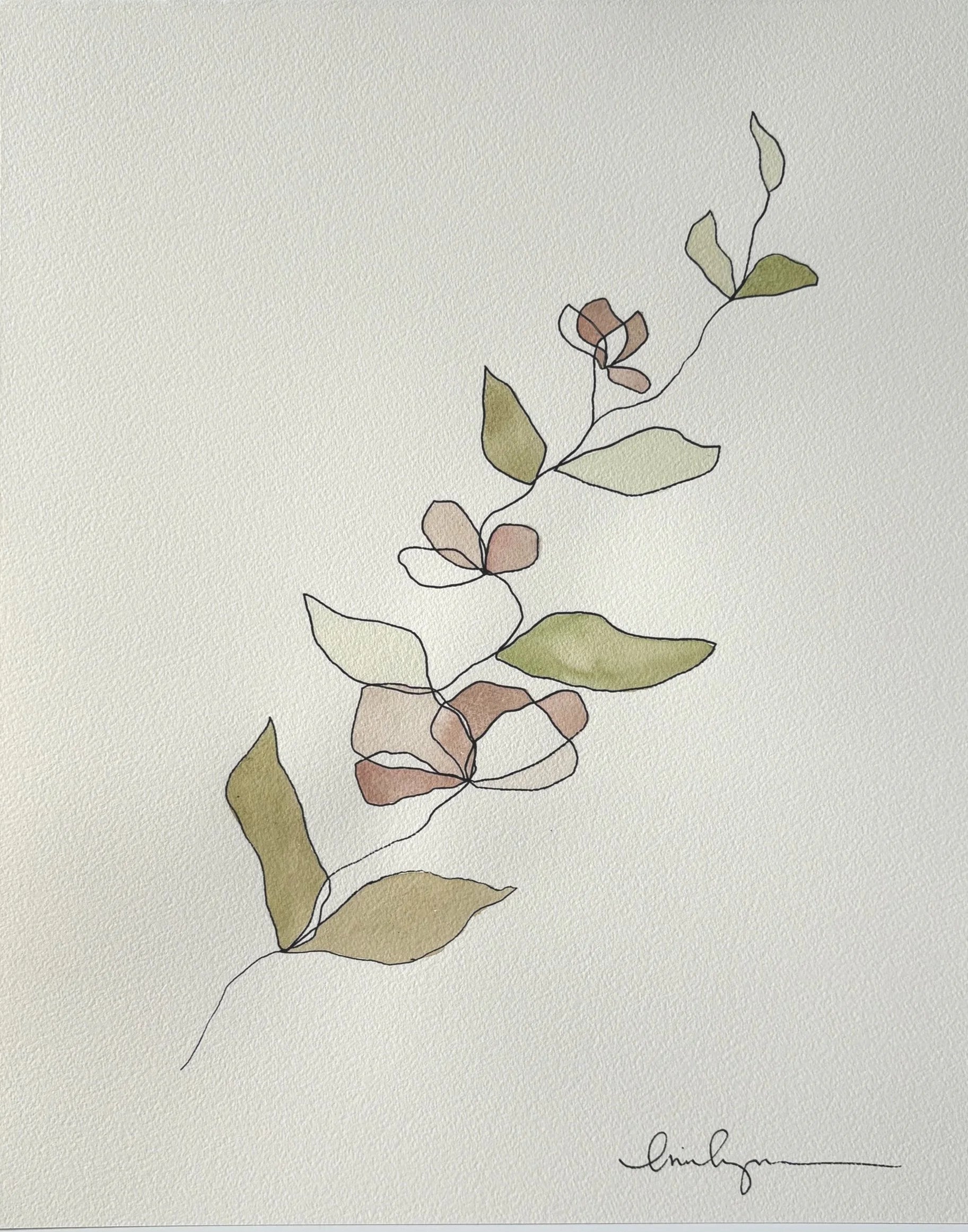 3 pink flowers on a stem