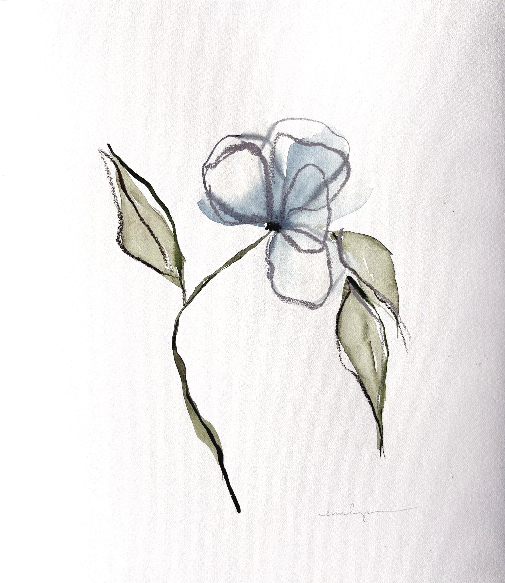 1 blue flower