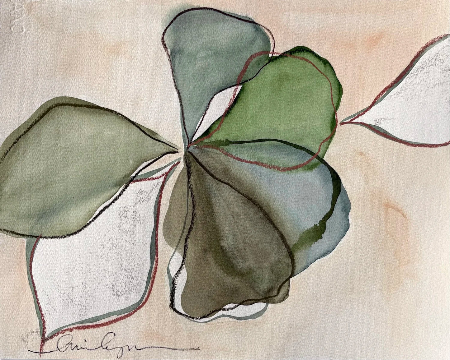 Green and blue large flower