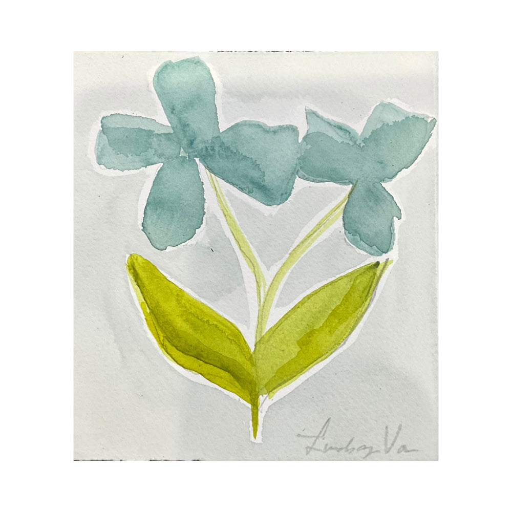 Blue/Chartreuse Botanical 1