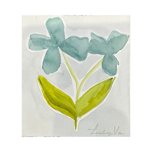 Blue/Chartreuse Botanical 1